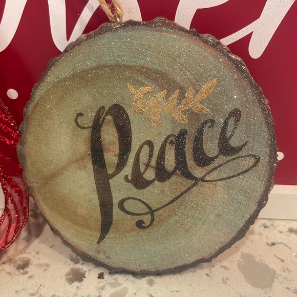 💋🎁handmade 5 by 5 Real Wood with detail on sides ,says Peace and luxury all in 1 - Picture 4 of 6